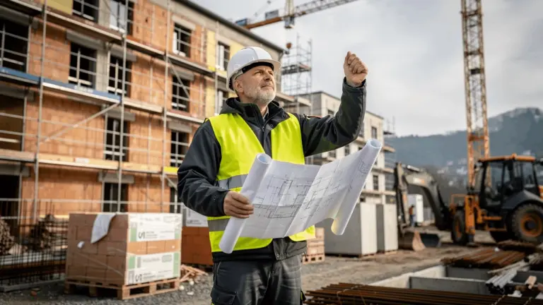 Bausachverständiger auf einer Baustelle in Remscheid